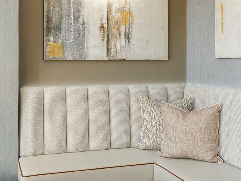 Cream Banquette — Close Detail of Stitching