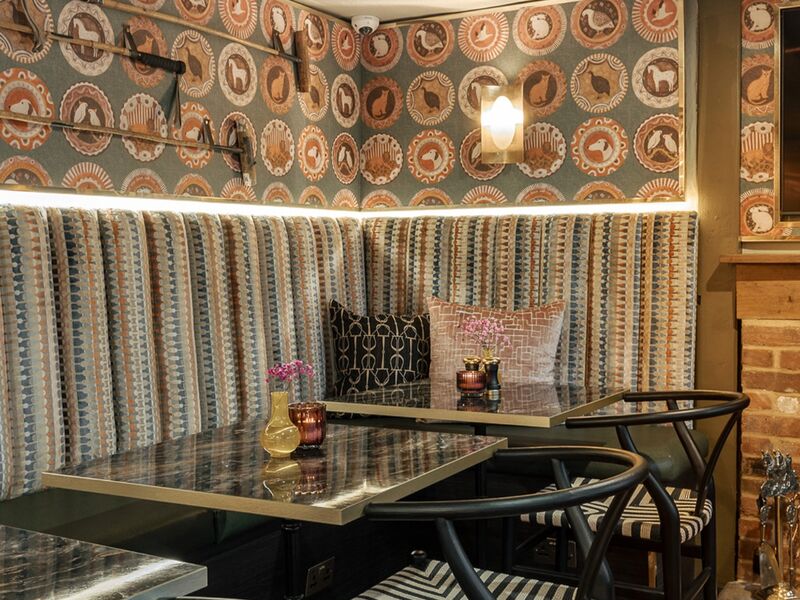 Eclectic Corner Nook — Patterned Booth Seating