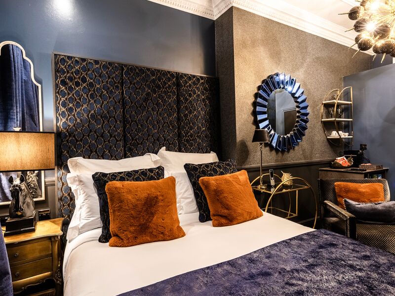 Bespoke Headboard — Upholstered in Copper Velvet