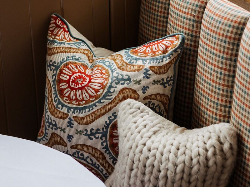 Tartan Pub Close-Up — Premium Fabric Detail