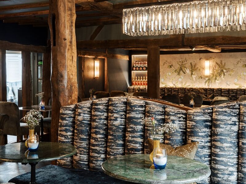 Bar Reupholstery — Crushed Velvet Throughout