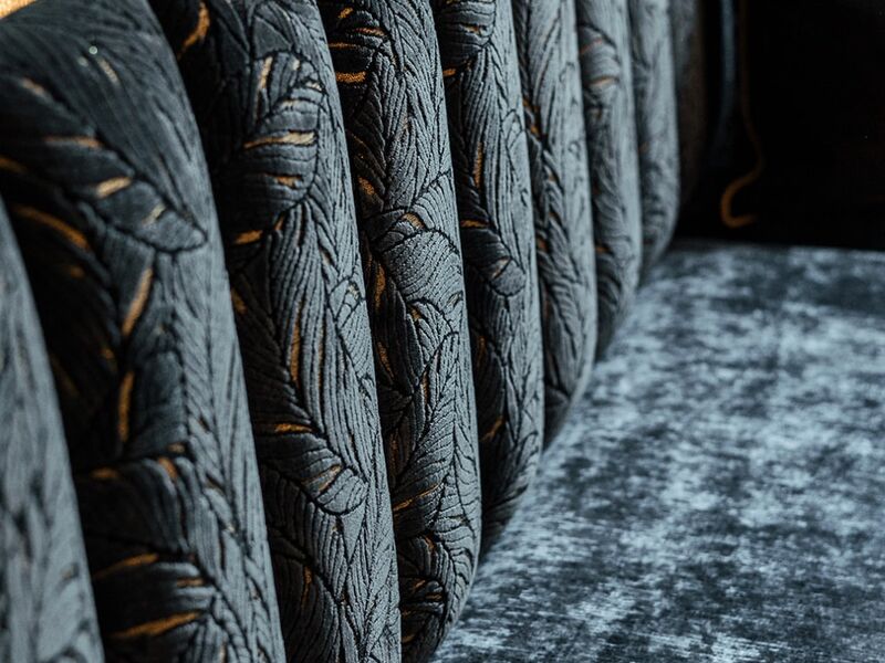 Upholstery Detail — Hand-Tufted Velvet Channels